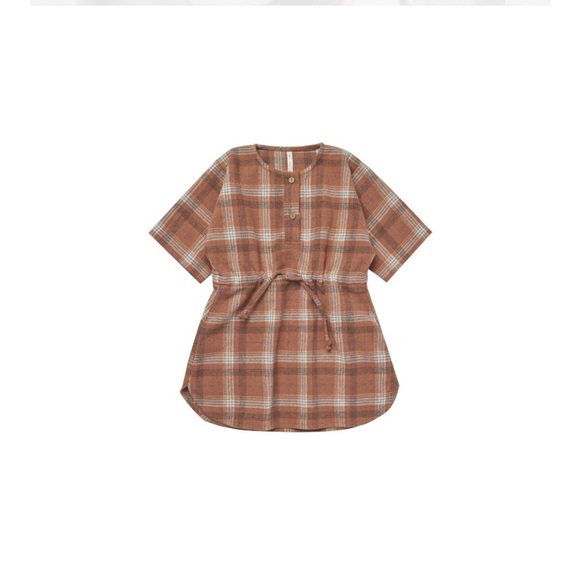 NWT RYLEE + CRU ELENI DRESS / BROWN PLAID 4-5 - Picture 4 of 9